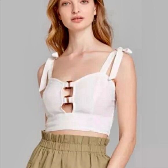 Women's Sleeveless Linen Crop Top XL - Picture 1 of 8